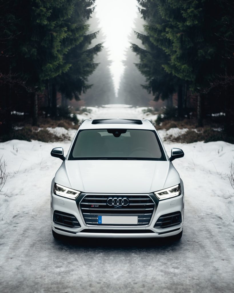 audi in the snow