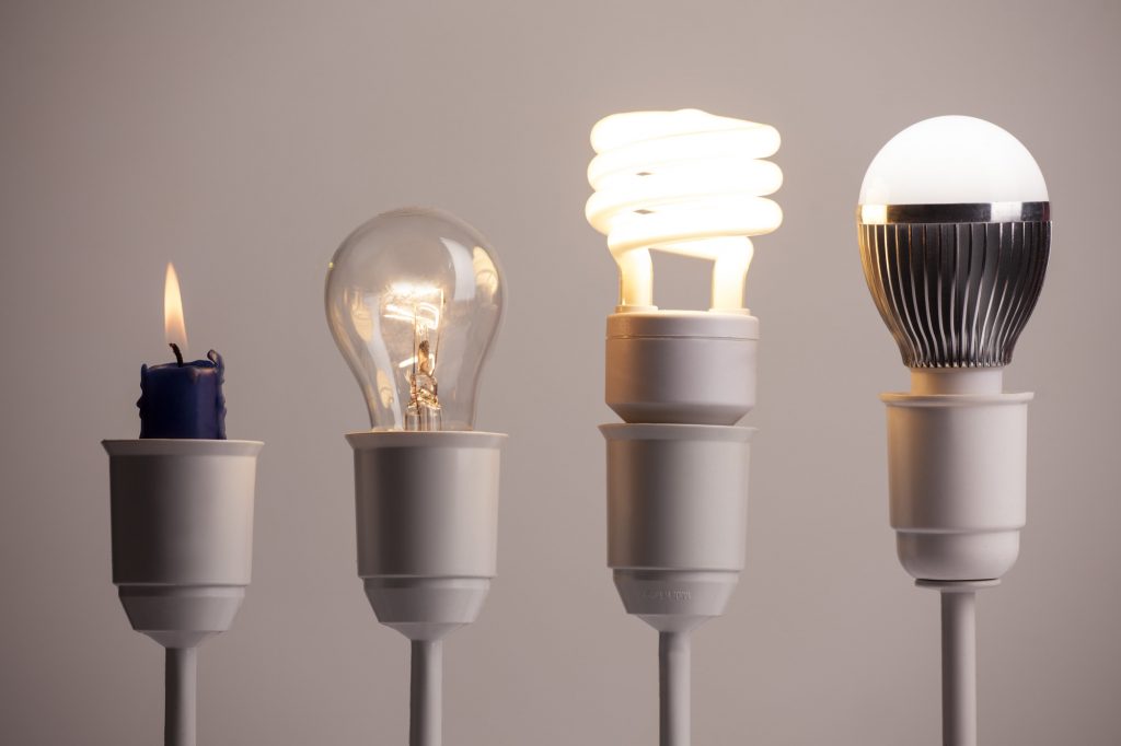 different types of light bulbs