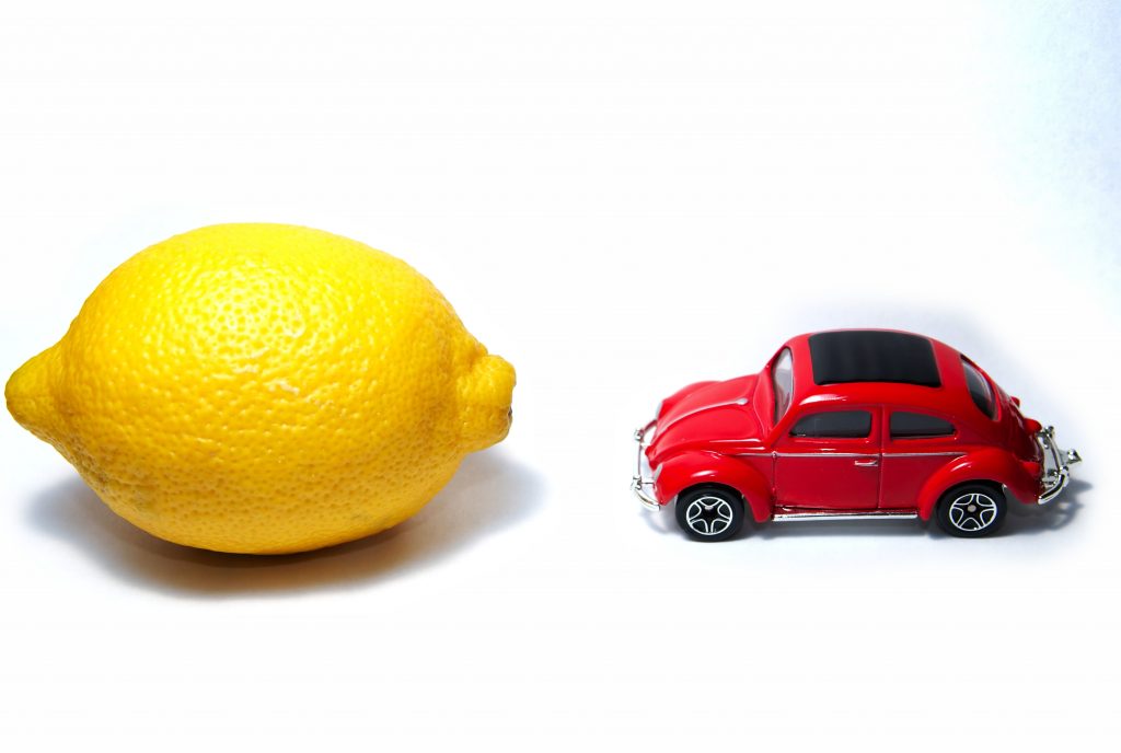 lemon and model car