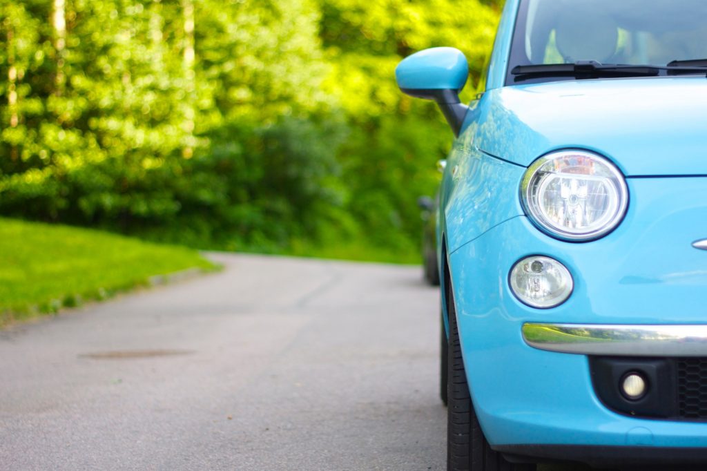 blue painted car