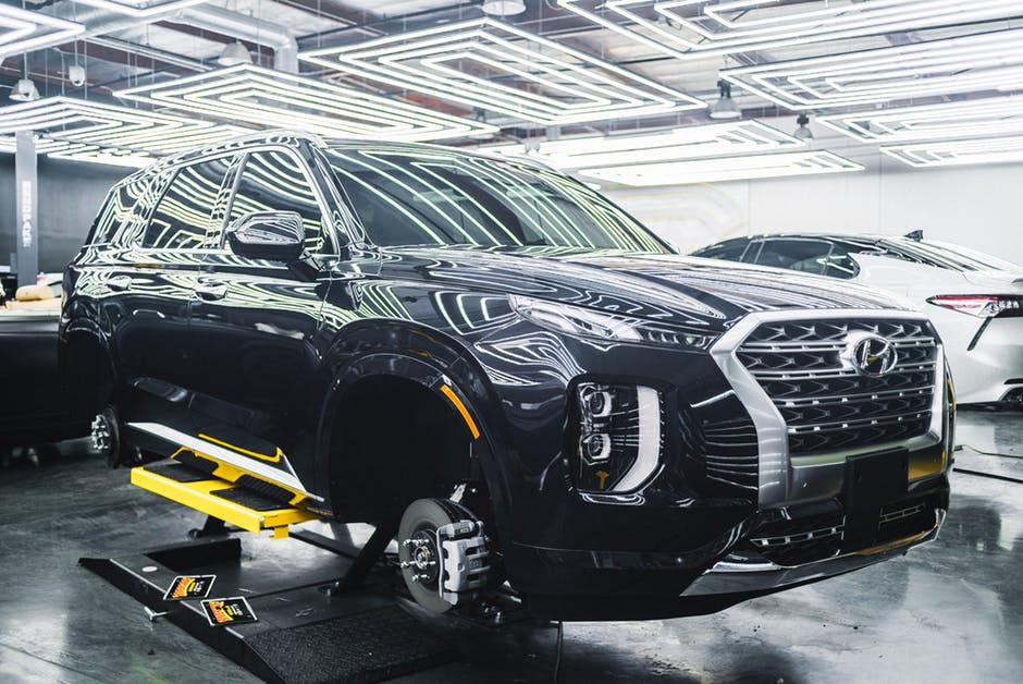 Car Being Fixed at an Automotive Shop